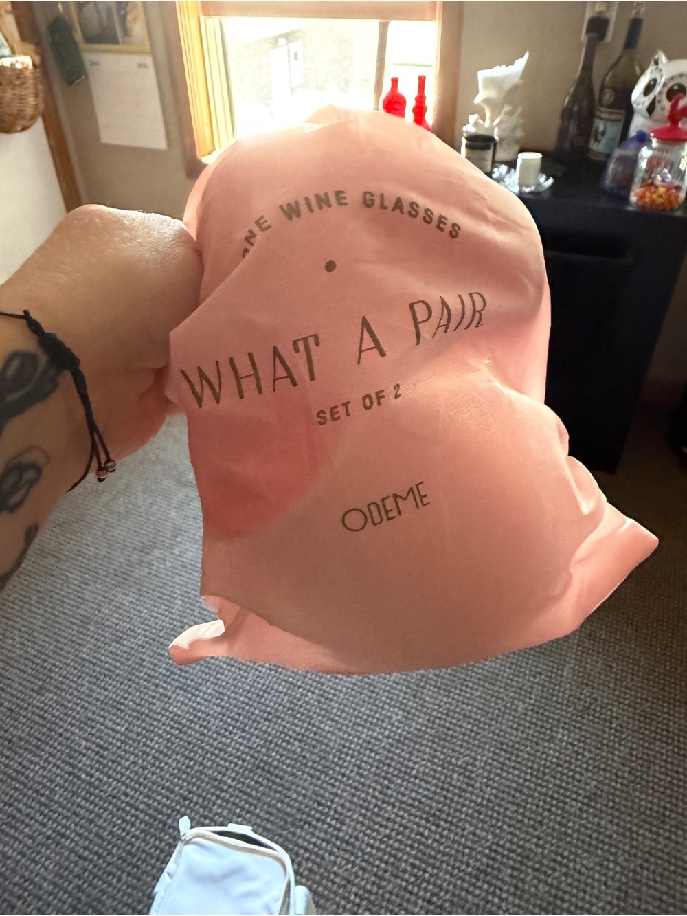 Odeme Pink Wine Glass Set - What A Pair Packaging (Set of 2)